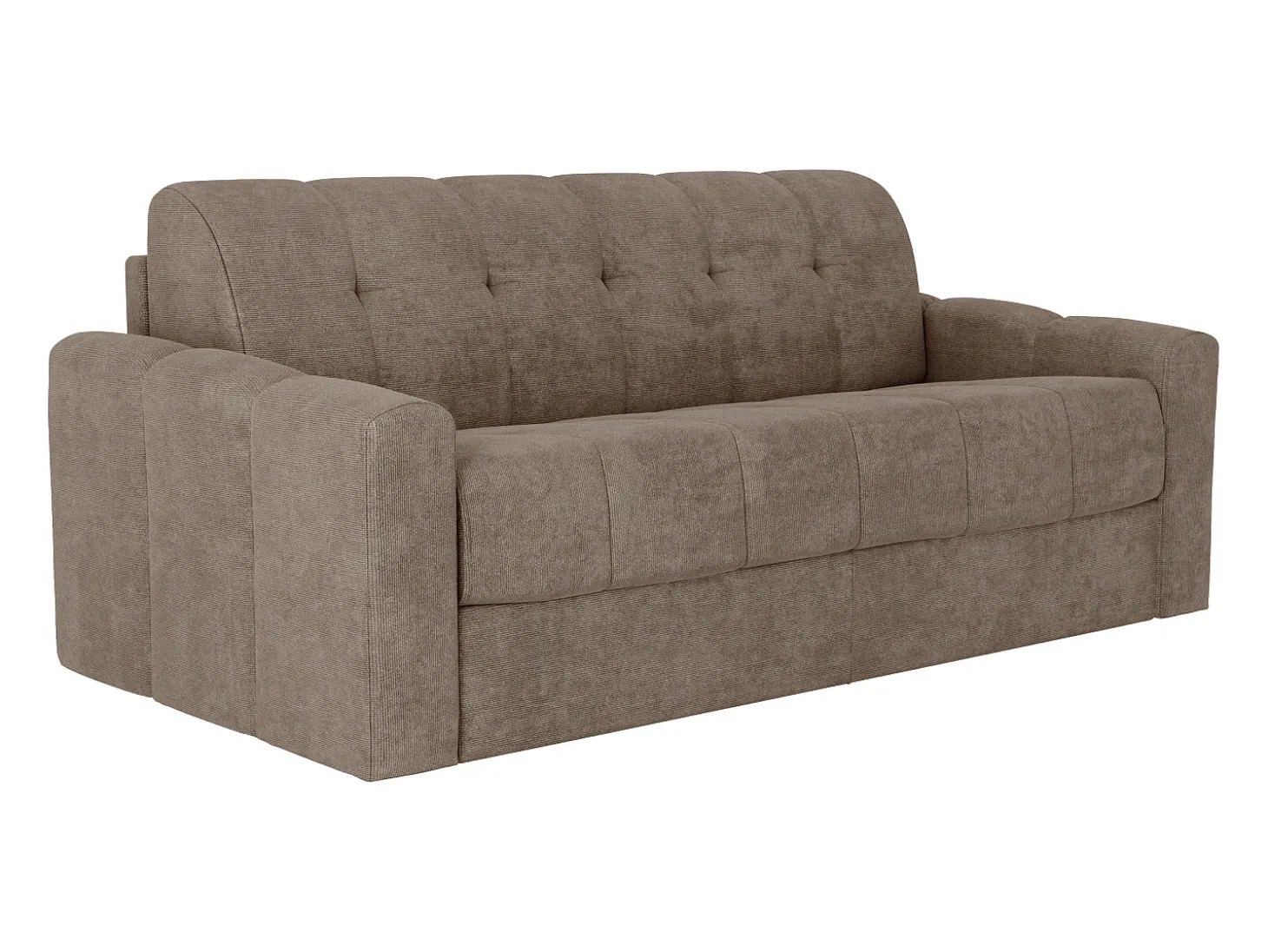 Sofá 3 lugares convertível abertura rápida em tecido texturizado taupe 140 cm Colchão 22 cm DARIELO