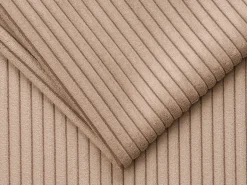 Sofá 3 lugares convertível abertura rápida veludo canelado taupe 140cm e 22cm LORETO
