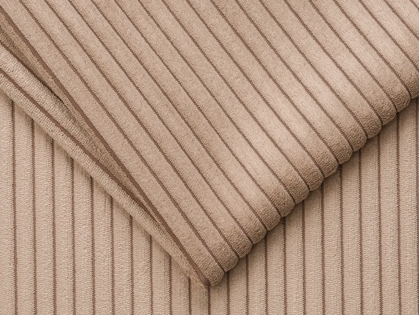 Sofá 4 lugares convertível abertura rápida veludo canelado taupe 160cm e 22cm LORETO
