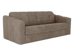 Sofá 4 lugares convertível abertura rápida em tecido texturizado taupe 160 cm Colchão 14 cm DARIELO