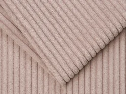 Sofá 3 lugares convertível abertura rápida veludo canelado cor-de-rosa 140cm e 18cm LORETO