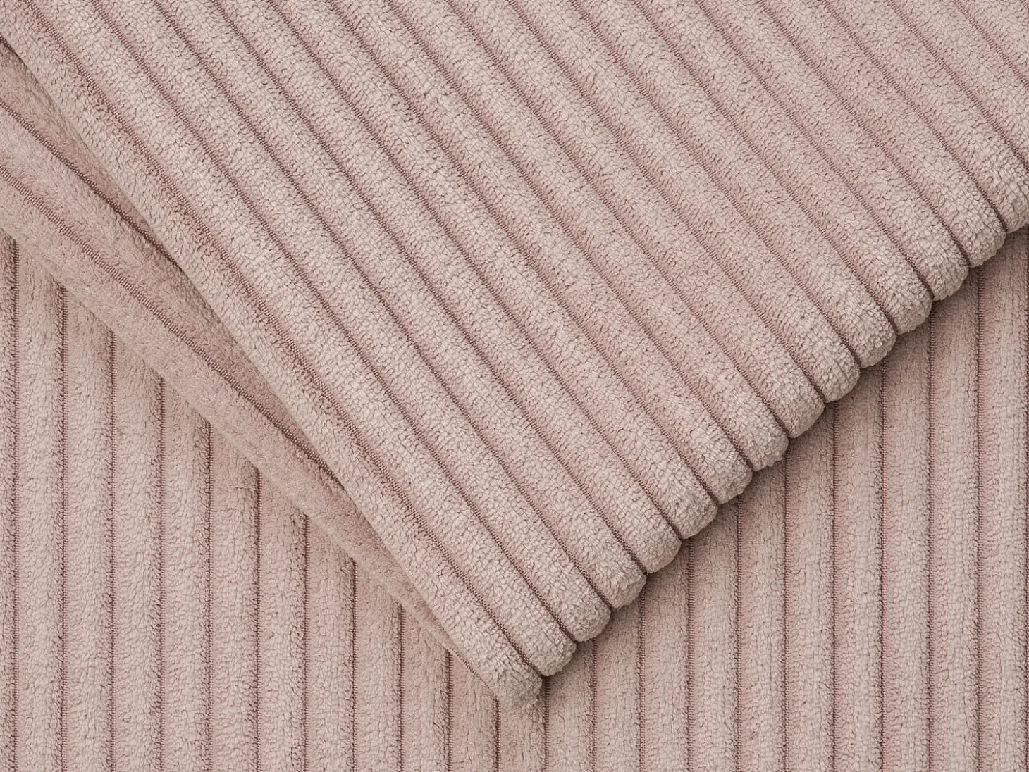 Sofá 3 lugares convertível abertura rápida veludo canelado cor-de-rosa 140cm e 18cm LORETO