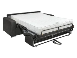 Sofá 4 lugares convertível abertura rápida veludo canelado azul 160 cm e 22 cm CALITO