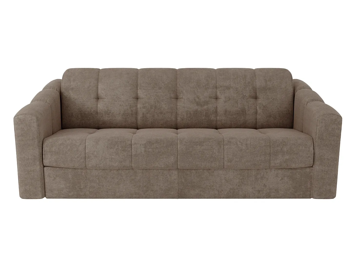 Sofá 4 lugares convertível abertura rápida tecido taupe ripas largas 160 cm Colchão 14 cm DARIELO
