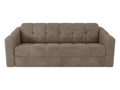 Sofá 4 lugares convertível abertura rápida tecido taupe ripas largas 160 cm Colchão 18 cm DARIELO
