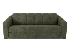 Sofá 4 lugares convertível abertura rápida tecido texturizado verde caqui 160 cm Colchão 14 cm DARIELO