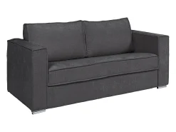 Sofá 4 lugares convertível abert. rápida tecido chenille bege 160cm colchão 18cm LORETO