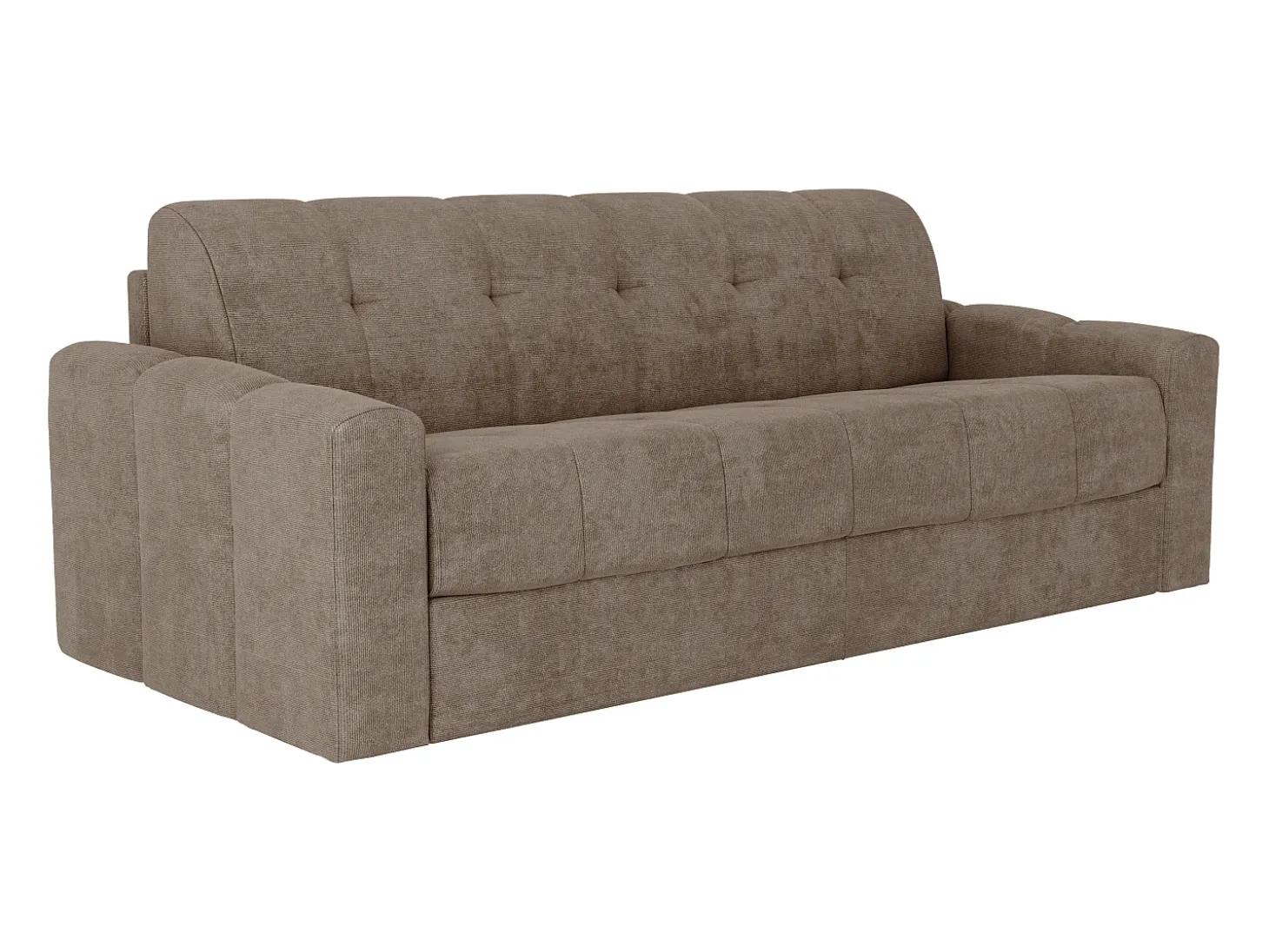 Sofá 4 lugares convertível abertura rápida tecido taupe ripas largas 160 cm Colchão 22 cm DARIELO