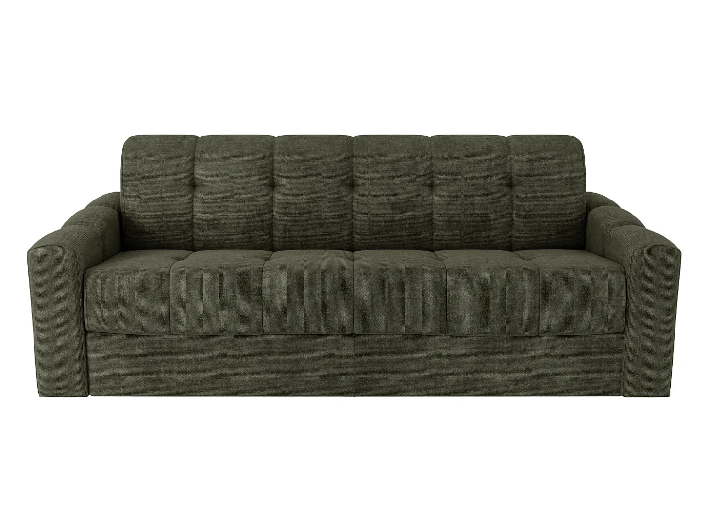 Sofá 4 lugares convertível abertura rápida tecido verde caqui ripas largas 160 cm - 22 cm DARIELO