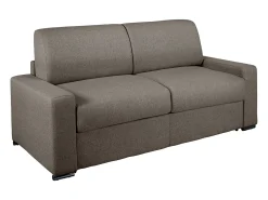 Sofá 3 lugares convertível de abertura rápida em tecido antracite + colchão 22 cm - CALITO
