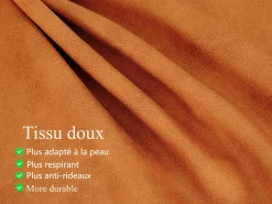 Sofá 2/3 lugares em couro sintético, com almofadas de assento profundas e confortáveis de 56 cm, 185x76x90 cm, laranja