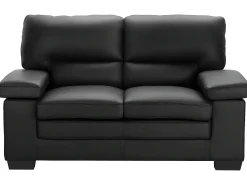 Sofá 2 lugares em pele de búfalo Preto estilo design - MIMAS