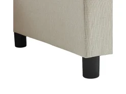 Sofá 3 lugares em tecido de linho, com puff, 3 almofadas lombares e 2 almofadas, 220x83x81cm, Bege