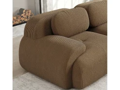 Sofá 2 lugares modular em Veludo cotelê - com 2 almofadas - 208x103x70cm - Marrom
