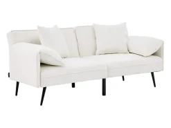Sofá 2 lugares 167.5x73x70 cm - encosto inclinável três posições (100°–180°) - almofadas de assento macias - branco