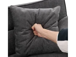 Sofá 2 lugares 167.5x73x70 cm - encosto inclinável três posições (100°–180°) - almofadas de assento macias - cinza