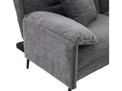 Sofá 2 lugares 167.5x73x70 cm - encosto inclinável três posições (100°–180°) - almofadas de assento macias - cinza