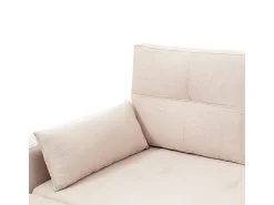 Sofá angular conversível em veludo - 3 lugares - com armazenamento, porta-copos de aço inoxidável - 205x139x87cm - Bege