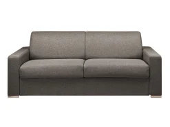 Sofá cama 4 lugares colchão de 14 cm tecido cinzento escuro CALITO