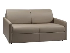 Sofá cama 3 lugares colchão de 22 cm pele sintética toupeira CALIFE