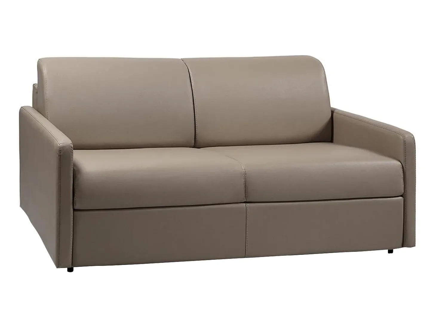 Sofá cama 3 lugares colchão de 18 cm pele sintética toupeira CALIFE