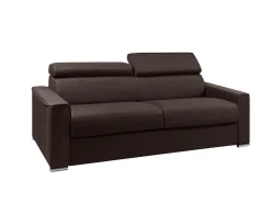 Sofá cama 4 lugares colchão de 22 cm tecido cinzento VIZIR