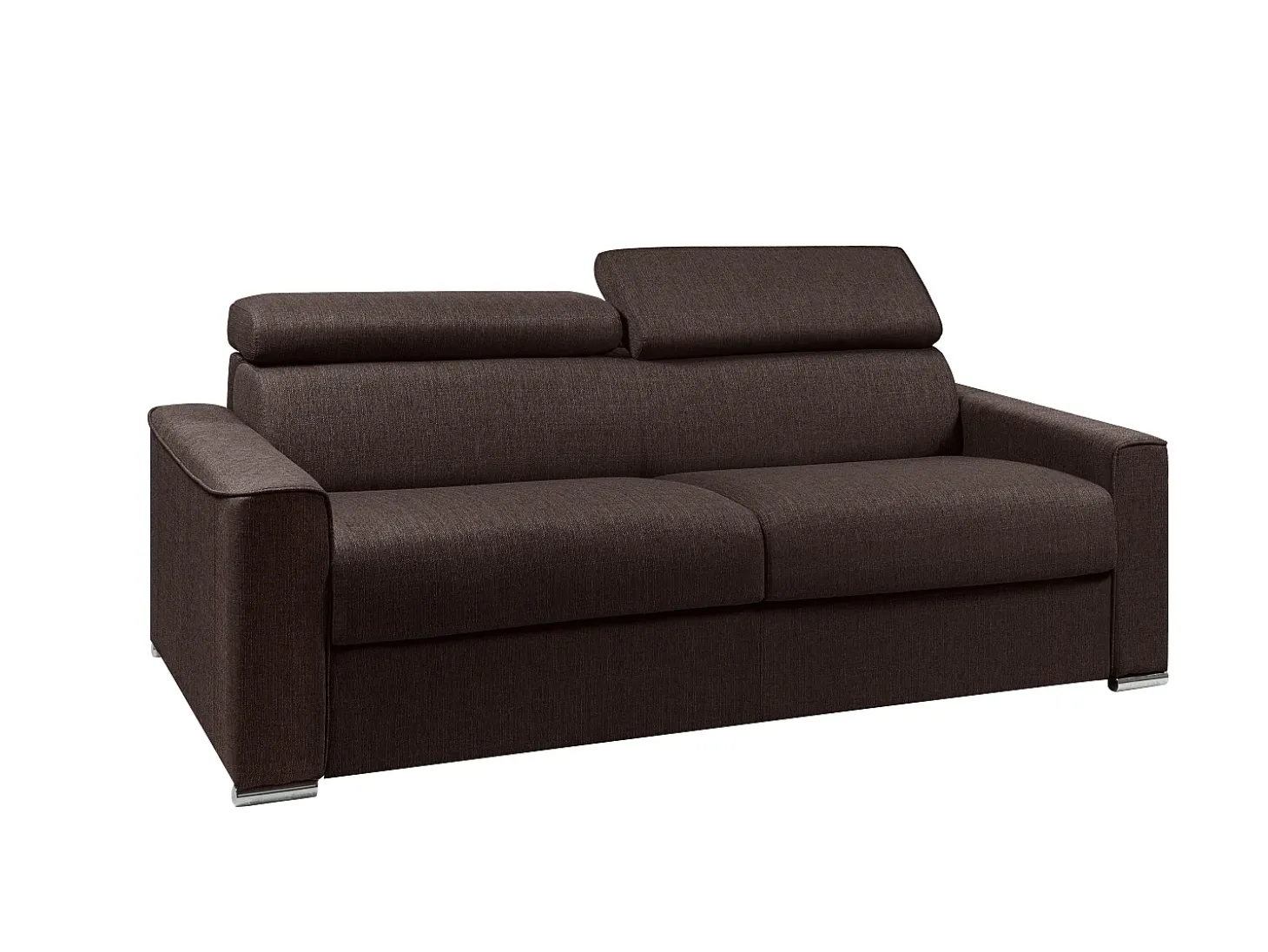 Sofá cama 4 lugares colchão de 22 cm tecido cinzento VIZIR