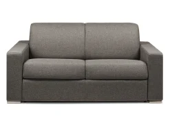 Sofá cama 3 lugares colchão de 18 cm tecido cinzento escuro CALITO
