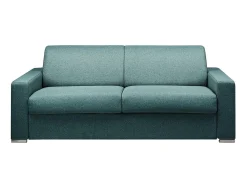 Sofá cama 4 lugares colchão de 22 cm tecido azul CALITO