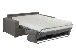 Sofá cama 4 lugares colchão de 22 cm tecido azul CALITO