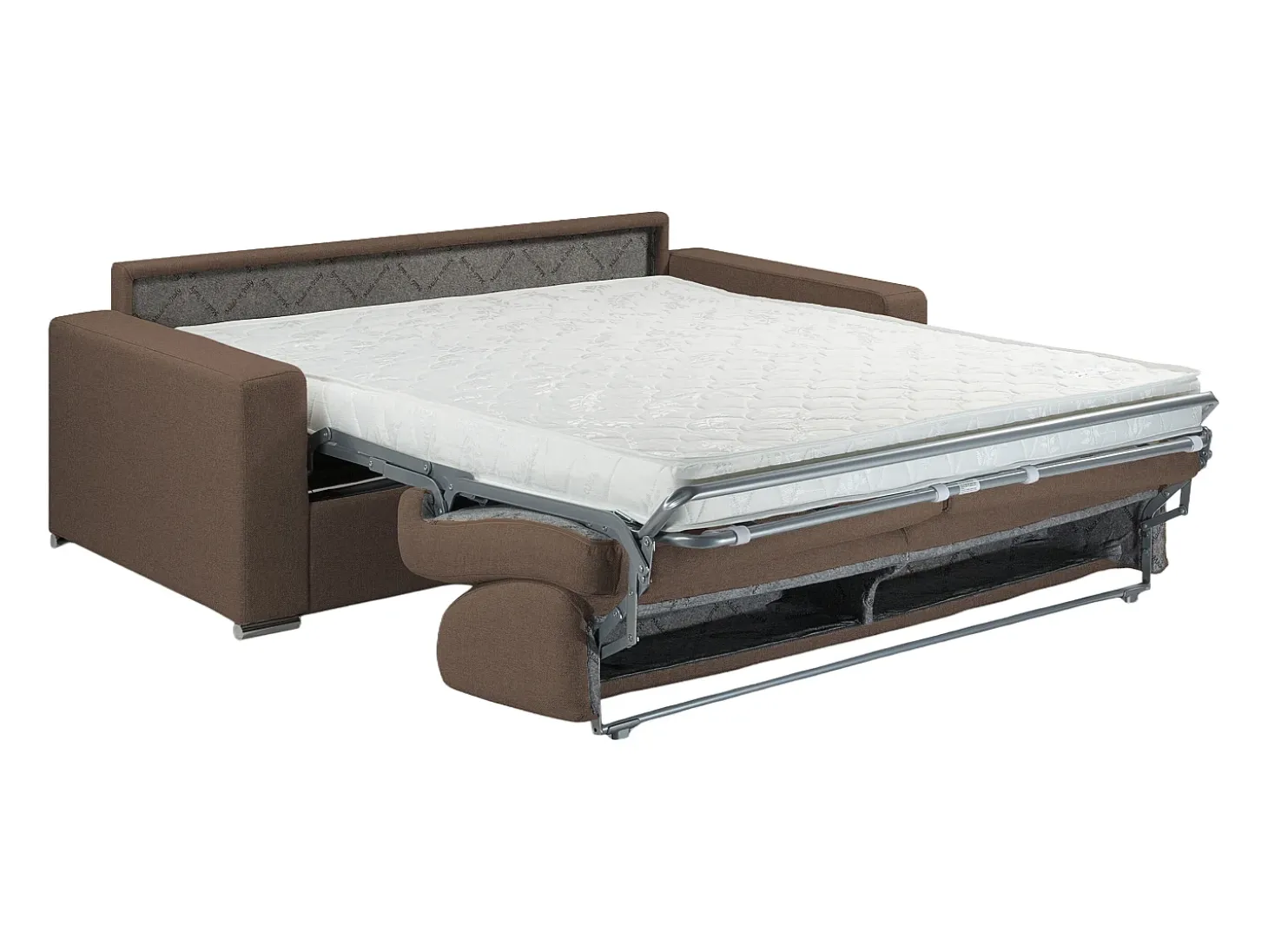 Sofá cama 4 lugares colchão de 14 cm tecido Castanho CALITO