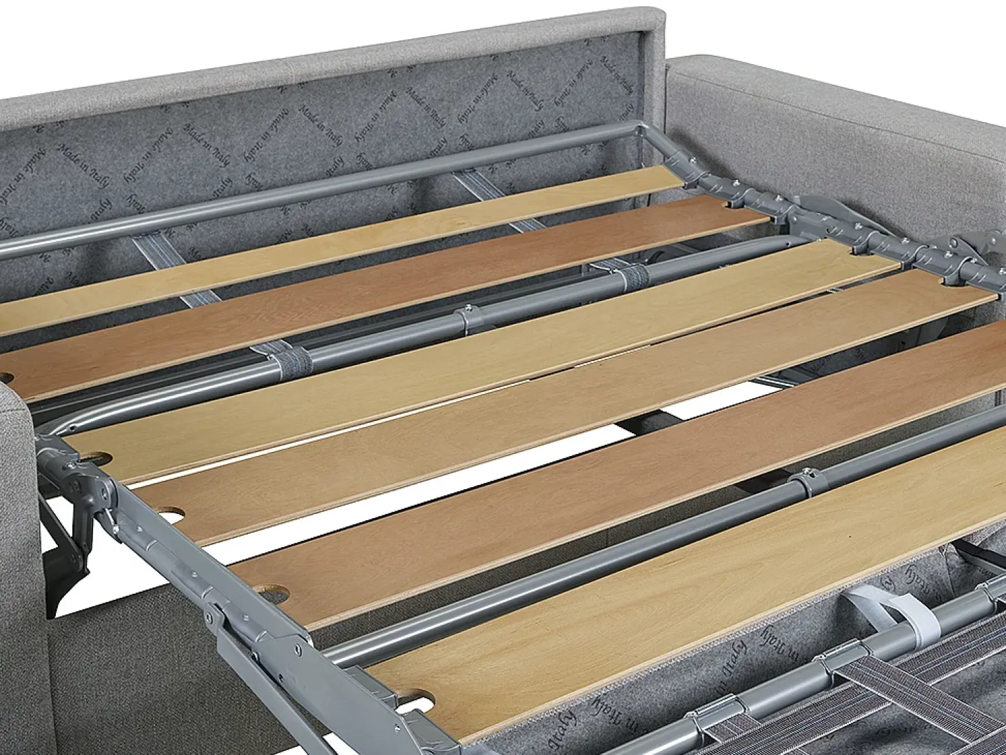 Sofá cama 4 lugares colchão de 14 cm tecido Castanho CALITO