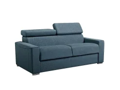 Sofá cama 3 lugares colchão de 22 cm tecido cinzento VIZIR
