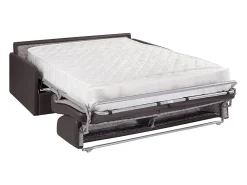 Sofá cama 4 lugares colchão de 22 cm pele sintética toupeira CALIFE