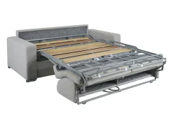 Sofá cama 4 lugares colchão de 18 cm tecido Castanho CALITO