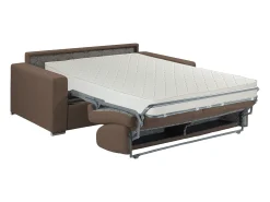 Sofá cama 4 lugares colchão de 18 cm tecido Castanho CALITO