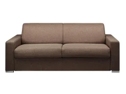 Sofá cama 4 lugares colchão de 18 cm tecido Castanho CALITO