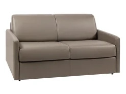Sofá cama 2 lugares colchão de 14 cm pele sintética toupeira CALIFE