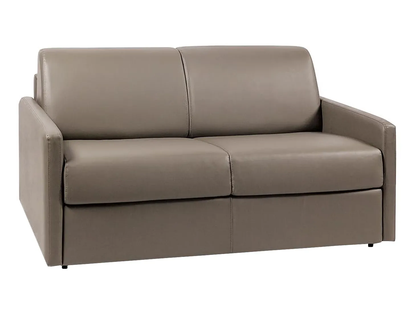 Sofá cama 2 lugares colchão de 14 cm pele sintética toupeira CALIFE