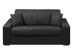 Sofá cama 2 lugares em tecido Cinzento escuro colchão de 18 cm EMIR
