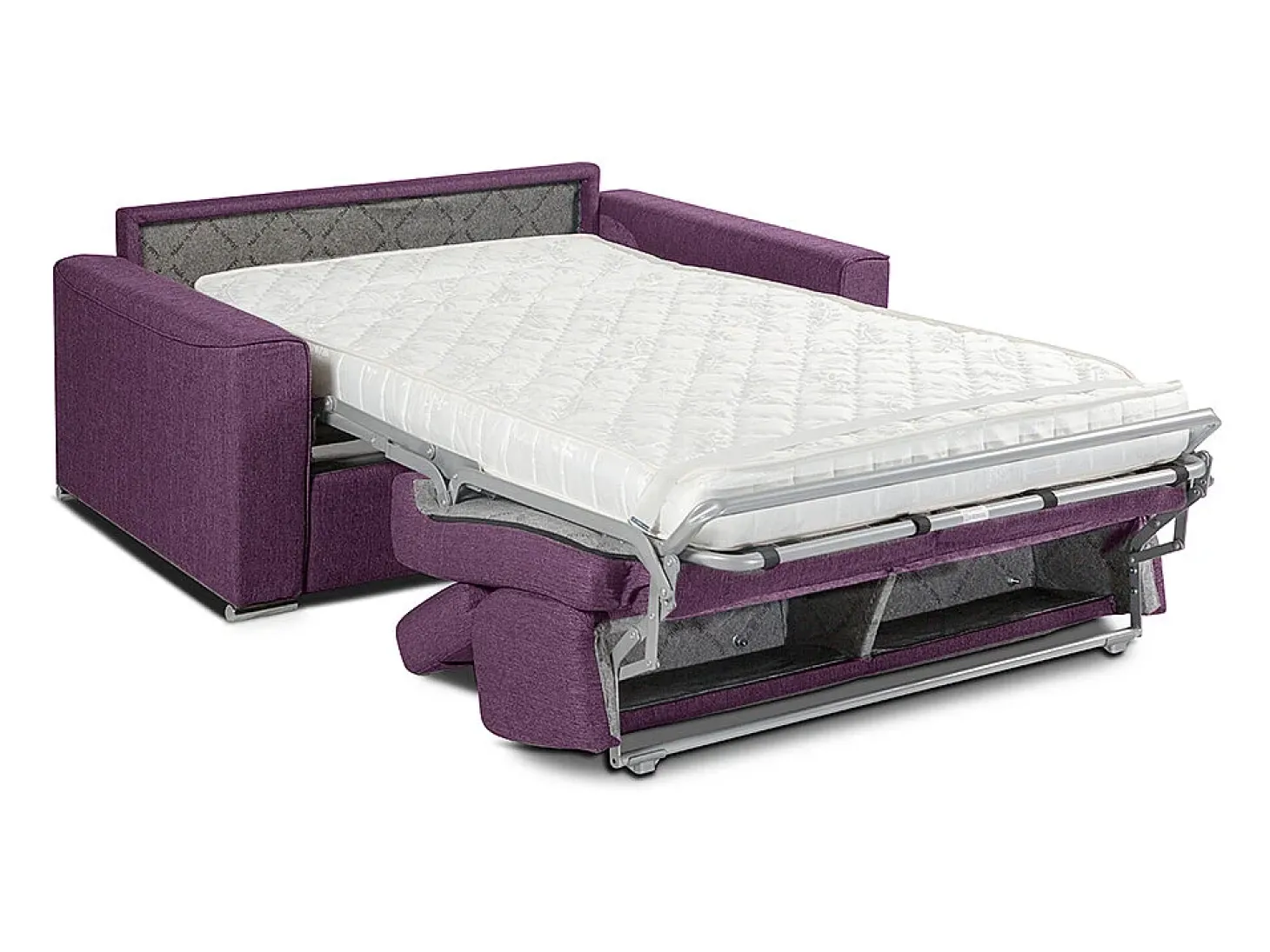 Sofá cama 3 lugares rapidamente convertível em tecido Cinza VIZIR