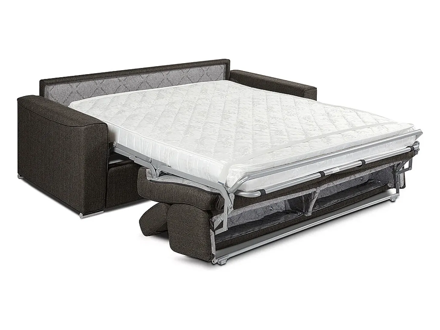 Sofá cama 4 lugares rapidamente convertível em tecido cinzento VIZIR