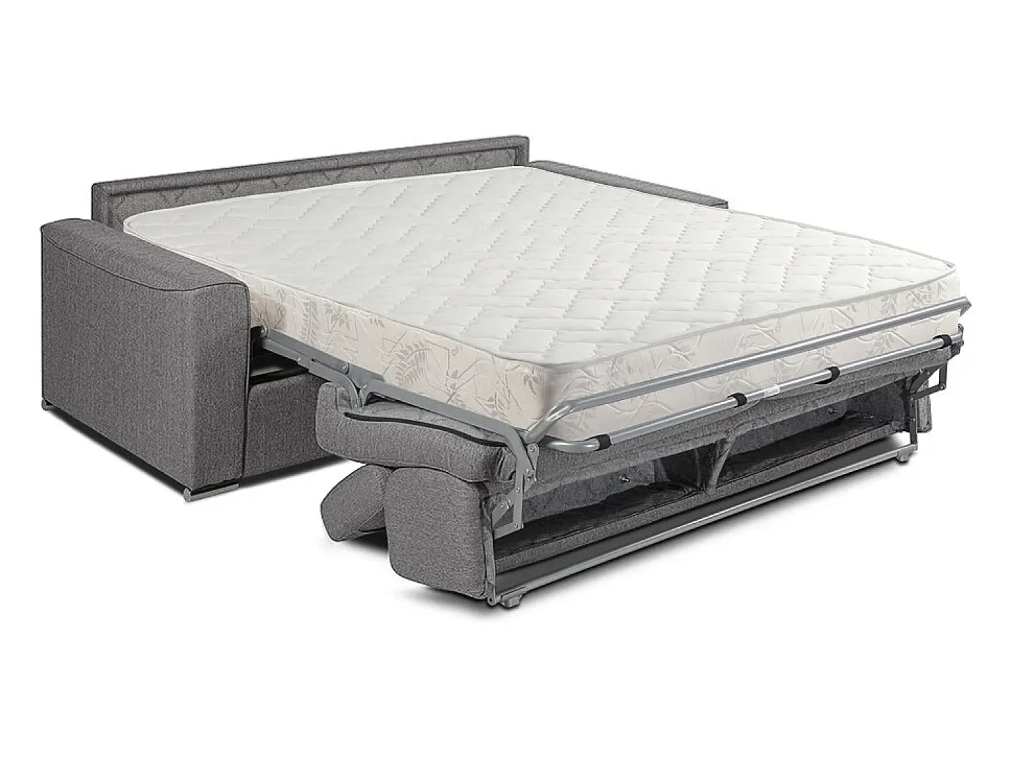 Sofá cama 4 lugares rapidamente convertível 18 cm tecido cinzento VIZIR