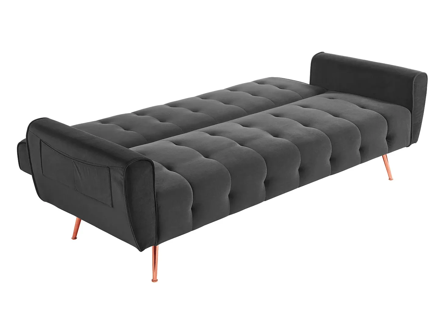 Sofá cama clic clac de 3 lugares convertível clic clac veludo Cinzento POLANI