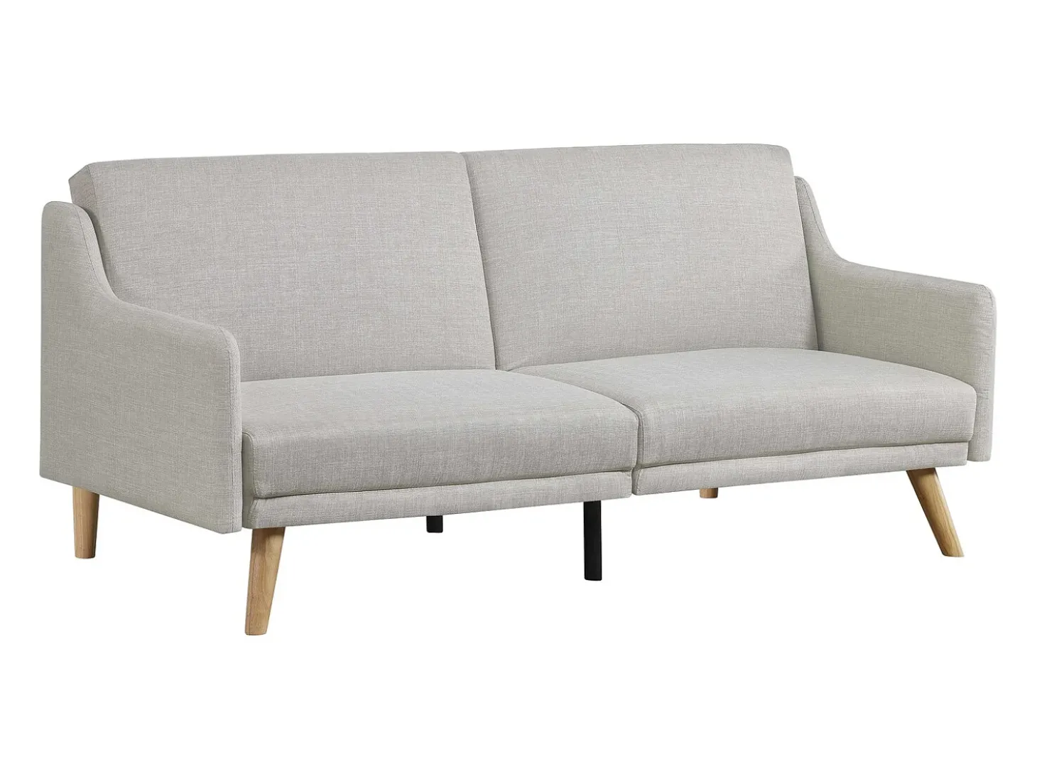 Sofá Cama Conversível Escandinavo Cinza Claro ESTER - Design Moderno, Conversível, 3 Lugares, Madeira Maciça, Fácil de Manter