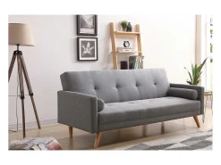 Sofá Cama Conversível Escandinavo 3 Lugares Cinza WOODEN