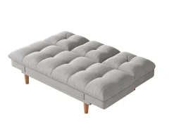 Sofá Cama Modular 3 Lugares Tecido Cinza Claro Kalmar Escandinavo Moderno