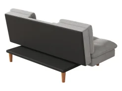 Sofá Cama Modular 3 Lugares Tecido Cinza Claro Kalmar Escandinavo Moderno