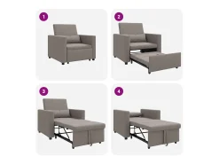 Sofá cama single Cinzento-acastanhado 90x165x87 cm tecido SHL546617