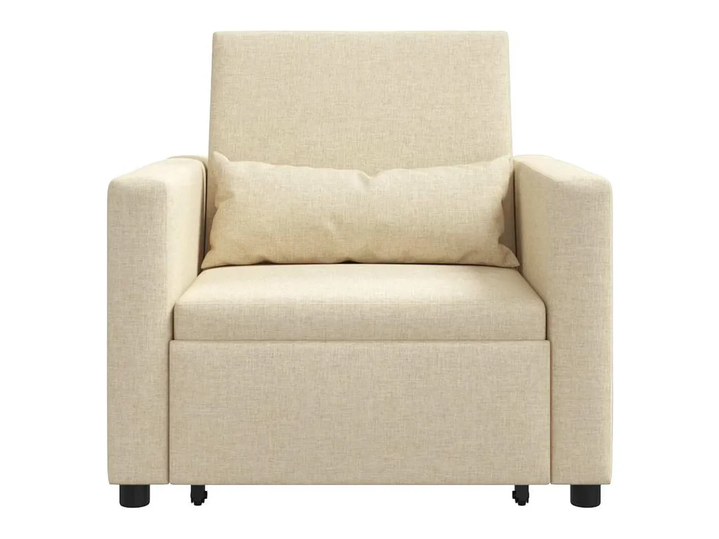 Sofá cama single com rodas Creme 90x165x87 cm tecido SHL225422